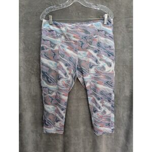 Tie Dye Leggings Women's Large Marble Stretch Compression Crop‎ Athleisure